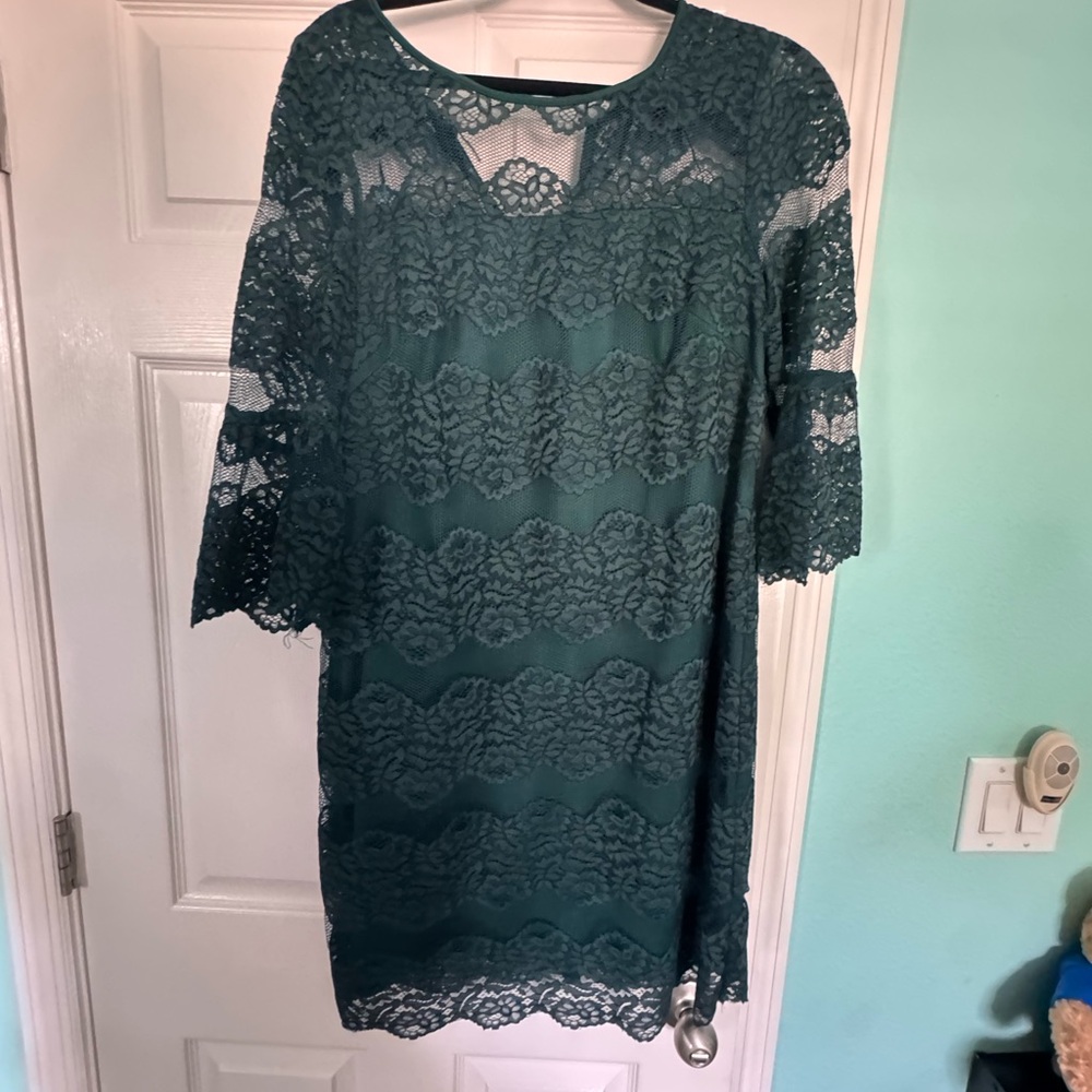 Madison Leigh Green Lace Dress